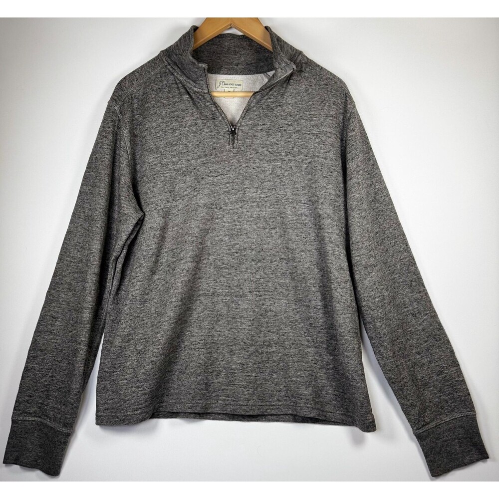 J.Crew‎ Knit Goods Quarter Zip Sweatshirt Mens Medium Heathered Gray Pullover
